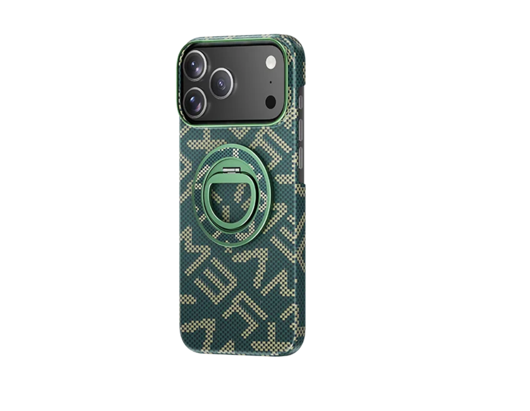 iphone 17 pro max case Nano PC material woven texture anti fall bracket protective shell For IPhone 17 pro Case