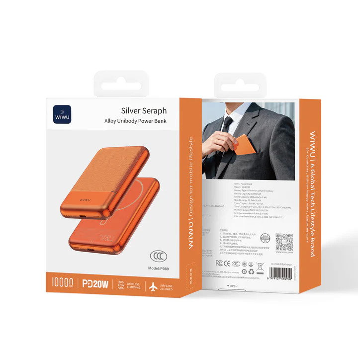 WiWU Silver Seraph Alloy Unibody Power Bank Wi-P089