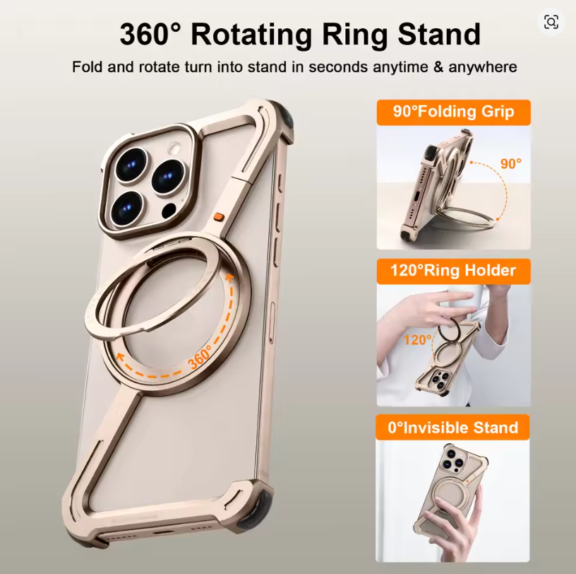iPhone 16 Max Phone Case for Magsafe 360°Rotatable Magnetic