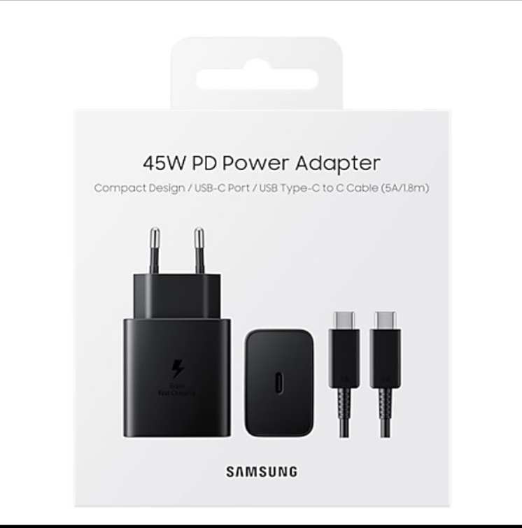Samsung 45W Charger Type C EU Super Fast Charge Adapter (With 5A USB-C to USB-C cable 1.8m)
