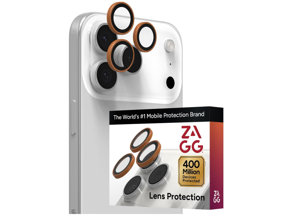 ZAGG iPhone Camera Lens Protector for iPhone 17 Pro Max Models - Orange, Camera Ring, Maximum Impact & Scratch Protection, Anti-Reflective